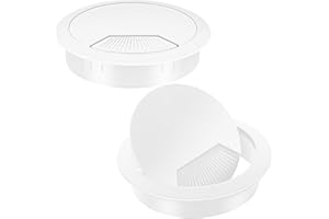 DAWENUR 2 Stück Kabeldurchführung Schreibtisch 60mm Weiß Kabeldurchlass Tischdurchführung Kunststoff für Tisch Office Schreibtische