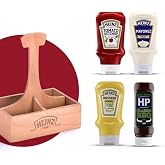 HEINZ Ahşap Sosluk Hediyeli Set (Hardal 445 Gr + Ket&ccedil;ap 570 Gr + Mayonez 505 Gr + Hp Barbek&uuml; 465 Gr)