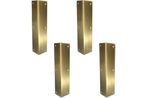 Tiazza 4Pcs Antique Pure Brass Corner Protectors Braces Classical Furniture Tables and Chairs Cabinet Corner Guard (Antique Bronze)