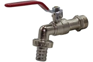 Riegolux 205502 Grifo Esfera 3/4" con Adaptador Manguera Abrazadera