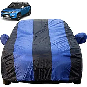 Autofact Car Body Cover with Mirror Pockets Compatible for Maruti Brezza (Triple Stitched , Bottom Fully Elastic , Royal Blue Color)