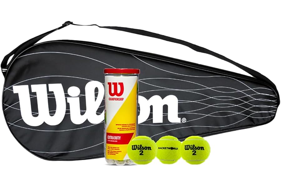Wilson Tennis Racket Cover & Tennis Ball Bundle (Multiple Options Available)