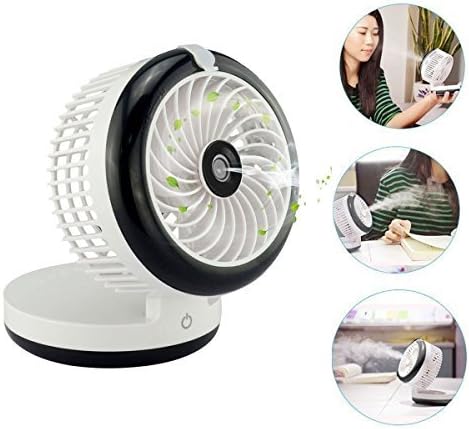 LIANGUK Mini USB Misting Fan with Personal Cooling Mist Humidifier Rechargeable Portable Mini Misting Cooling Fan for Home Office and Travel (Pink)