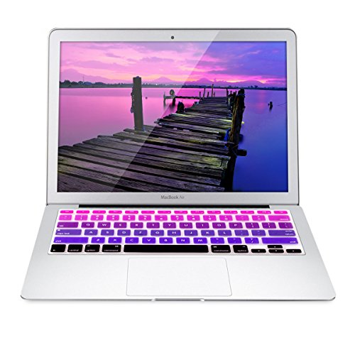 kwmobile Robuster, hauchdünner Tastaturschutz QWERTY (US) aus Silikon für Apple MacBook Air 13“/ Pro Retina 13“/ 15“ in Pink Violett – effektiver Schutz vor Verschmutzung und Abnutzung - 4
