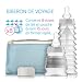 BIBIGO©,THE FRENCH BABY BOTTLE, Vacuums air, anti-colics, stores infant formula folded, space saver easyt to store at home and to carry outdoor