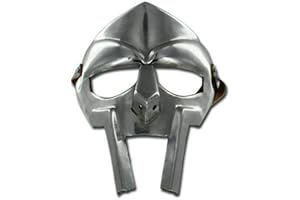 MARIYAM ART HANDICRAFT MF Doom Gladiator Mask Mad-villain 18g Soft Steel Face Armour Medieval Hand-Forged sca-larp-casco-roman-armor Máscara de destino Disfraz de Halloween