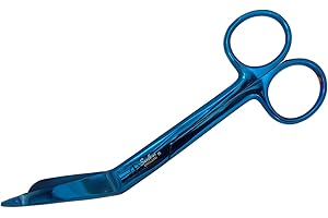 SANDBROS Lister Bandage Scissors – Sharp & Durable Medical Shears, Angled Blade with Blunt Tip for Safe Cutting – Stainless Steel, Lightweight (Blue)