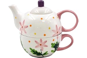L & P HOME & GIFTS Lesser & Pavey Lynsey Johnstone Cosmos Tea for One | Ceramic Teapot and Cup Set | Beautiful Gift for Home Use | Stylish Printed Teapot for Tea Enthusiasts