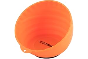 OEMTOOLS 25332 Orange Magnetic Nut Cup, Curved Magnetic Parts Tray Holds Up to 5 Pounds, Attaches To Metal Surfaces, Multi-Use Nuts And Bolts Organizer Made From Durable ABS Plastic