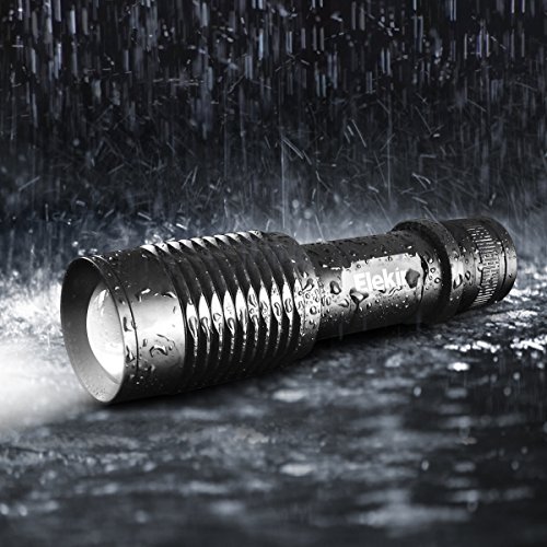 Elekin Taschenlampe Blendung CREE XML T6 Wasserdichte Teleskopfokus, 5-Gang-Modus und 360 Fahrradhalterung - 5