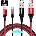Produktbild SDBAUX USB Typ C Kabel(2Stück/1.2m, Schwarz+Rot),Nylon Schnell Ladekabel 5A für Samsung Galaxy S9 S8 Plus,Note 9 8 LG G5 G6 V20 V30 HTC 10 U11 (Schwarz+Rot)