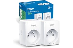 Tapo Prise Connectée WiFi, Prise Intelligente compatible avec Alexa et Google Home, 10A Type E, Contrôler le radiateur, la cafetière, la lampe à distance, aucun hub requis, Tapo P100(FR) 2 Pack
