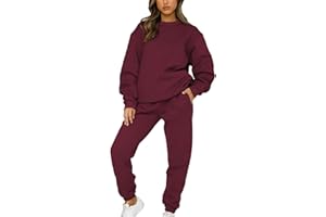 amropi Trainingsanzug Damen Pullover Sweatshirt und Jogginghose Warm Vlies Kleidungsset