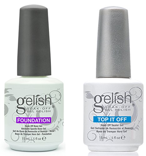 Gelish Top + Base Foundation Gel Harmony Soak off Gel Polish 15ml 0.5oz each Gellack