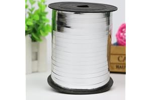 CC wonderland zone Ruban Bolduc Argenté(457m x 5mm) Ruban Ballon pour Artisanat et Emballage Cadeau