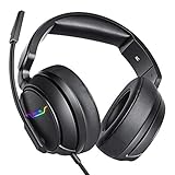 【Super Comfort Human Design】 1,2 Zoll dickes Ohrpolster verwendet ein neues hautfreundliches Material der zweiten Generation, das nicht nur Hörschäden reduziert, sondern auch weich macht und Ihnen ein super angenehmes Gefühl verleiht. Der verstellbare Kopfbügel passt die Straffheit des Kopfbügels professionell an die verschiedenen Kopfformen an. Sie werden auch nach langen Spielsitzungen keine Beschwerden durch Kopfbügel und Ohrmuscheln verspüren.
