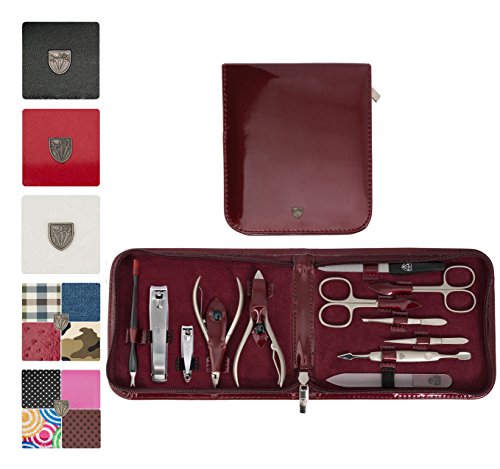 Drei Schwerter | Exklusives 12-teiliges Maniküre - Pediküre - Nagelpflege-Set / Etui | Qualität - Made in Solingen (000583)