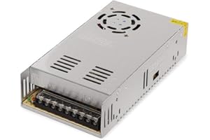 Vsnetwork Alimentatore 12V 30A 360W Trasformatore Stabilizzato AC 110/220V DC Switching 12V con Trimmer e Ventola, Adatto per Striscia LED 5050/3528/5630 CCTV