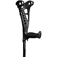 FDI Access Comfort Forearm Adjustable Height Single Crutch Walking Stick, Black + Black Grip