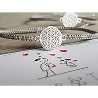 Mutter Tochter Armband Dame Frau Geschenk Armbänder Geburtstag Lebensblume Silber 925 Set für 2 Personen Geschenkkarte Geschenkkarte Geschenknachricht Muttertag