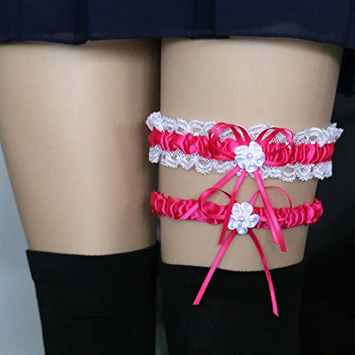 Hykis Sexy Lace Bridal Garter Belt Bride Wedding Accessories Funny Sweet Ribbon Bow & Flower Elasticity Leg Cosplay For Stockings
