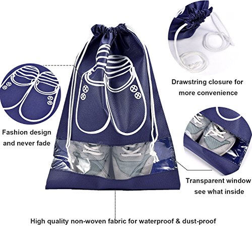 Vovoly-sac-a-chaussure-Lot-de-10-Impermable-et-Respirante-avec-fermeture-de-cordon-et-fentre-transparente
