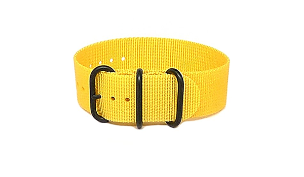 DaLuca - Cinturino per orologio in nylon balistico Nato, 1 pezzo, colore:  Giallo (fibbia PVD) 26 mm : Amazon.it: Orologi
