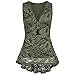 Produktbild Damen Sommer Reißverschluss Tank Crop Tops Vest Tanktops Weste Cami DOLDOA Oberteile T-Shirt Geburtstags Geschenk Für Frauen Mädchen Freundin (EU:44, Grün - 9)