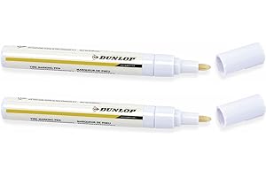 BLNTACKLE76 Set: 2 BZW 4 Stück Dunlop Reifenmarkierstift, weiß Reifenmarker 4,5 ml, Auto, Fahrrad, Motorrad
