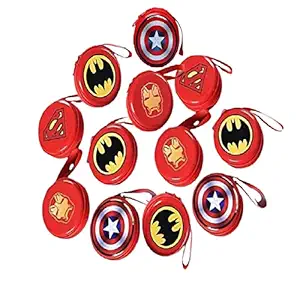 Birthday Popper Super Hero Avengers Tin Case (Set of 12) for Adapter/Earphone/Coins/Guitar Picks as Birthday Return Gift for All Age Group