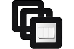 CANGCANG 3PCS Light Switch Surround Black, Light Switch Protector Cover Plates, Self Adhesive Simple Light Switch Plates Frame, Wall Socket Stickers for Home Decor