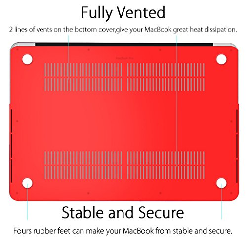 Ueswill Schutzhülle für MacBook, glatte und weiche Hartschale, inklusive Mikrofasertuch rot MacBook Pro 15″ with Retina Display - 4