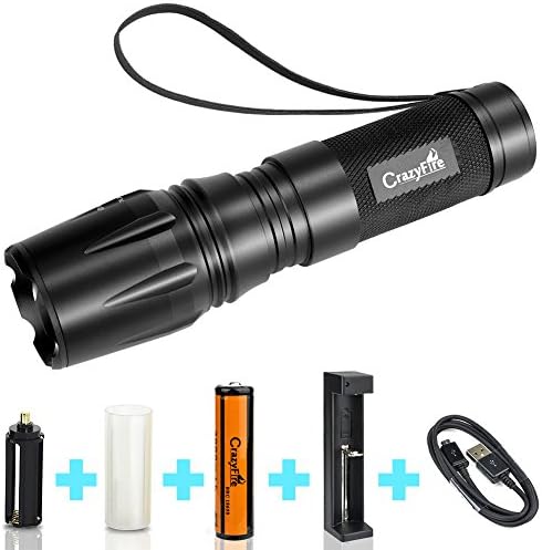 CrazyFire Torch Flashlight 1000 Lumens Cree XM-L T6 LED Zoom Adjustable Camping Torch Portable 5 Modes Lantern