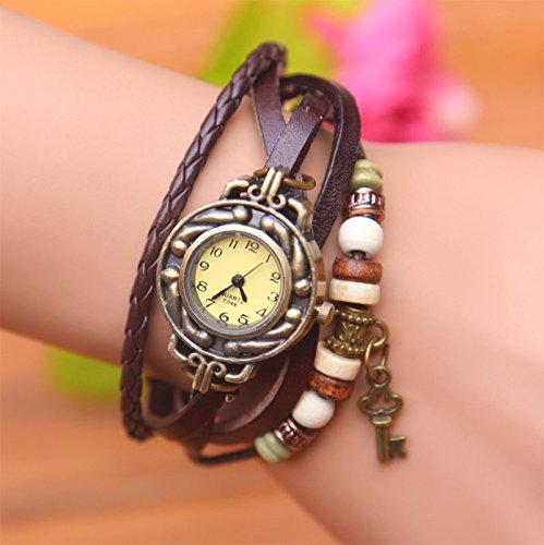Hosaire 1 Stück Armband Weisezusätze Vintage Leder Damen Quarz Bracelet Uhr - 6