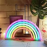 Schaffen Sie eine warme und romantische Atmosphäre mit diesem Regenbogen-Neonlicht. Wird als alltägliches Dekor verwendet, ideal für Mantel, Bildfenster, Hof oder als Foto/Set-Requisiten.