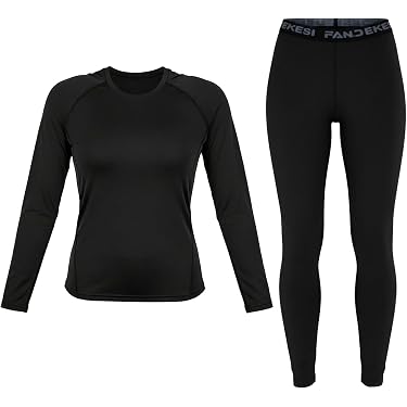 Thermo-Unterwäsche-Set Für Damen – Langärmliges Top & Leggings, Weich, 4-Wege-Stretch – Für Skifahren, Laufen & Kalte Tage
