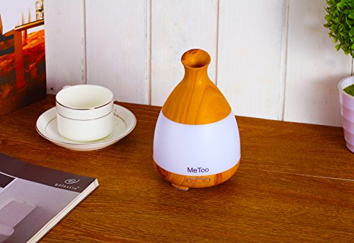 Me Too Aromatherapy Diffuser 120ml Ultraschall-Luftbefeuchter Cool Nebel ätherisches Öl Diffusor mit farbigem LED-Licht für Haus, Baby-Raum, SPA-Wood Grain - 4