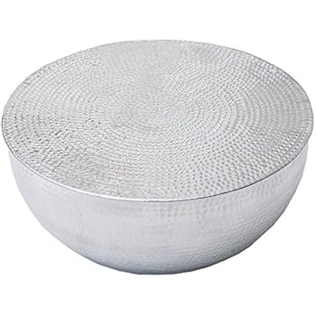 Riess Ambiente Couchtisch Orient II 60cm Aluminium silber Hammerschlag