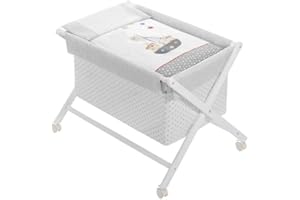 mibebestore Vestidura Minicuna Tijeras Gris/Blanco Pirata (No Incluye Estructura)