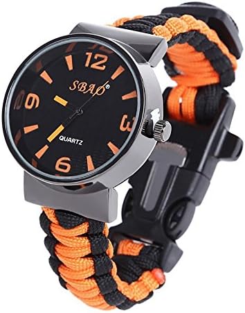 ZENDY Paracord rope circle watches bracelet with whistle and compass multifunction outdoor survival tools