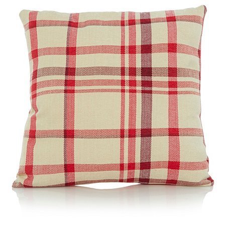 Luxus gewebte Baumwolle kariert 50 x 50 cm Kissen – Rot
