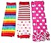 Baby Toddlers Girls Leg Warmers Pack of 3 PINK RED GIFT SET (Red Pink Polka Stripes)