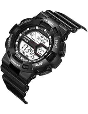 Fulltime Kinder Jungen Studenten Wasserdichte Sportuhr LED Digital Datum Armbanduhr (schwarz)