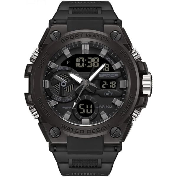Pink Watches At Walmart Stores Colorful Black Color Fashion Sport Watch Water Resistance Double Display  Men Sport Wrist Analog Watch Gift Watches And Watch Price  main image 4