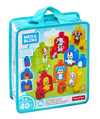 Mega Bloks Mes Animaux à Assembler, briques et jeu de construction, 40 pièces, jouet pour bébé et enfant de 1 à 5 ans, FLT36 – Image 9