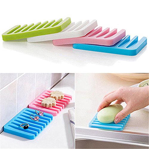 EP Selbstleerend Silikon Dusche Seifenschale , Seifenhalter, Seifenablage (4 pcs colors)