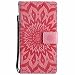 Produktbild Nokia 8 Hülle Case, Dfly Premium Slim PU Leder Mandala Blume prägung Muster Flip Handyhülle Standfunktion Kartenfach Brieftasche Schutzhülle Cover für Nokia 8, Rosa