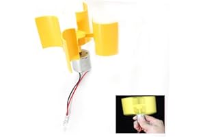 Heaveant Windturbinen Generator Kit, Wind Strom Generator Mini Generators Vertikale Turbinenblätter Minimotor mit 4 Klingen DIY Lehrmodell