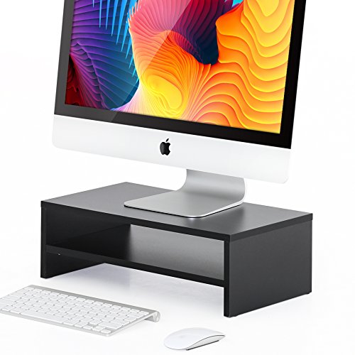 Fitueyes Monitorständer aus Holz 42,5×23,5x14cm schwarz mit Stauraum DT204201MB - 3