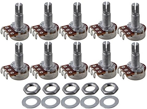 Yibuy B100K Durable Electric Guitar Control Potentiometer Shaft 18mm Shaft Length Pack of 10